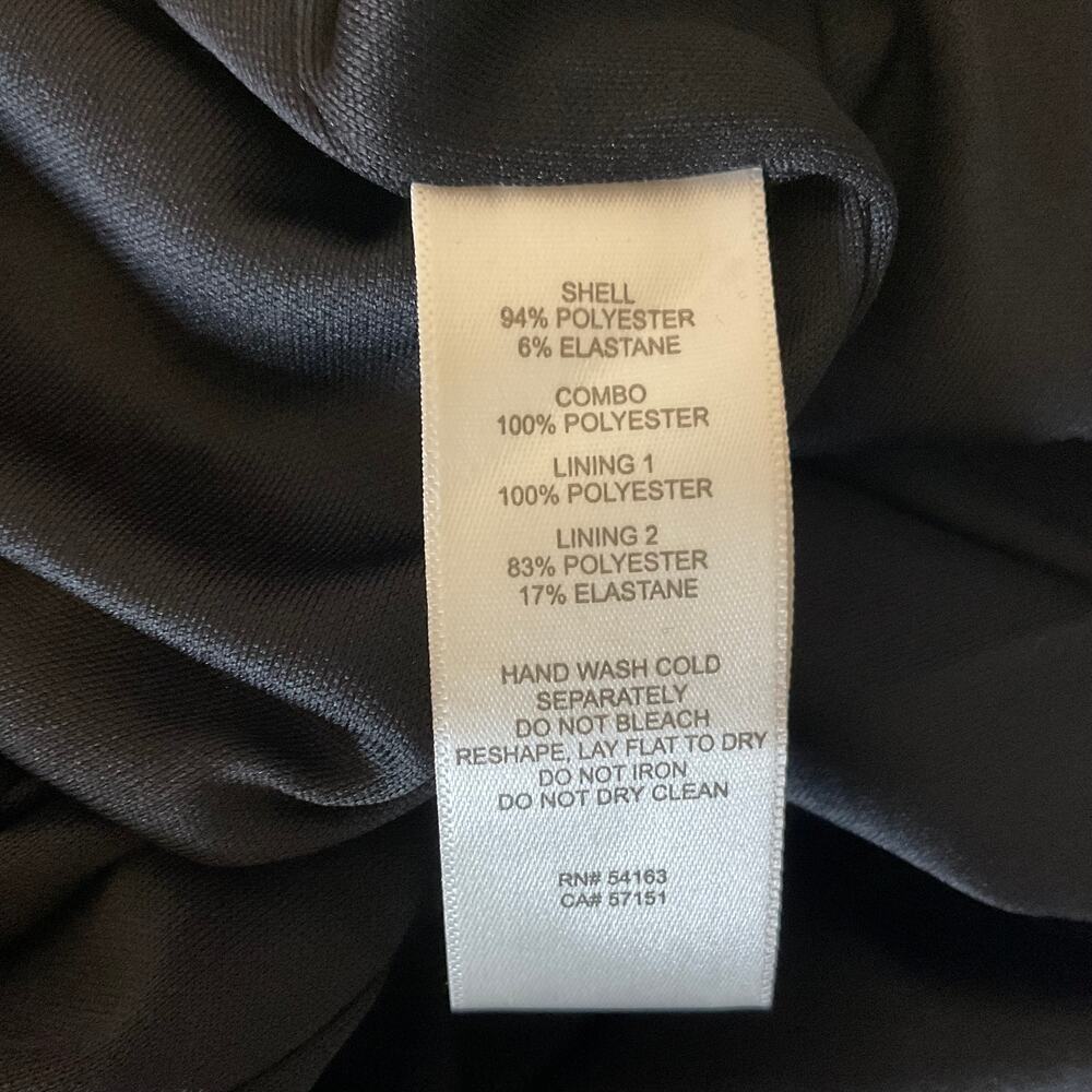 Eliza J Black Cocktail Dress Embroidered Floral Long Sleeve Midi Sheath Size 6 - Picture 12 of 13